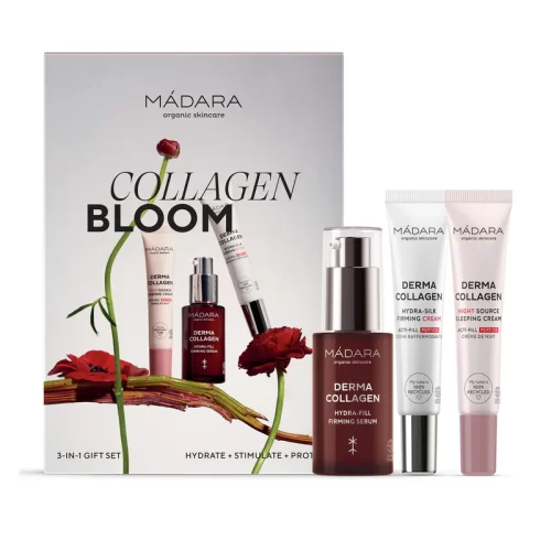 Дамски луксозен комплект за грижа за кожата на лицето - MÁDARA Organic Skincare Collagen Bloom Set
